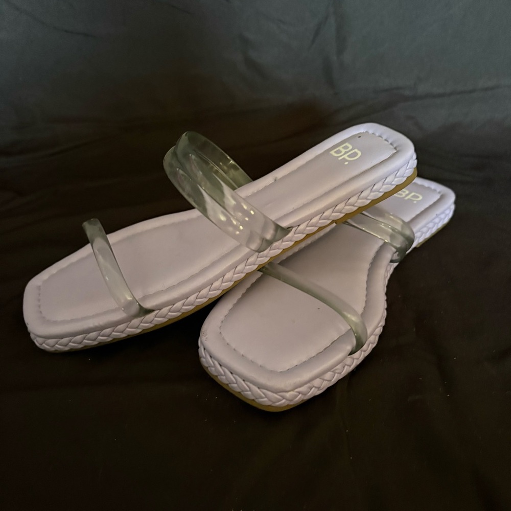 BP Women's Clear Strap Sandals in White